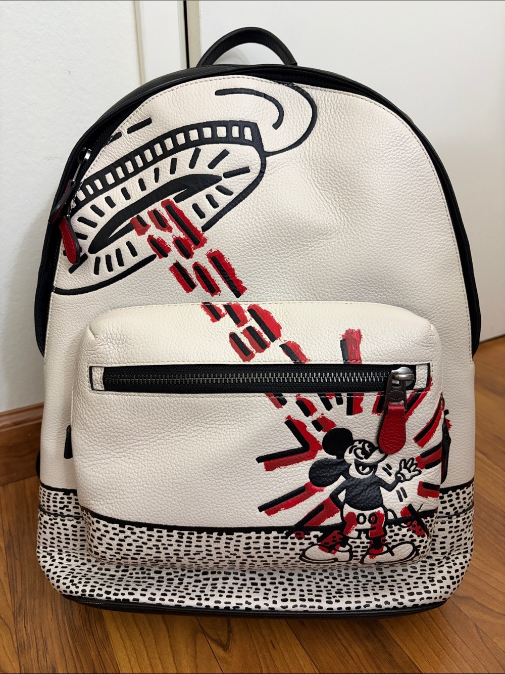 🛸 RARE! Disney Coach x Keith Haring Mickey Mouse UFO Leather Backpack